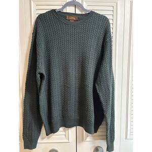 TASSO ELBA Sz L 100% Cotton Men’s Light Cable Knit Crew Neck Sweater